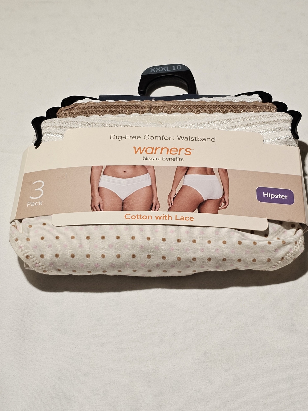 Warner's Women's Hipster Panties 3-Pack in Cream, Brown, White - Picture 2 of 6